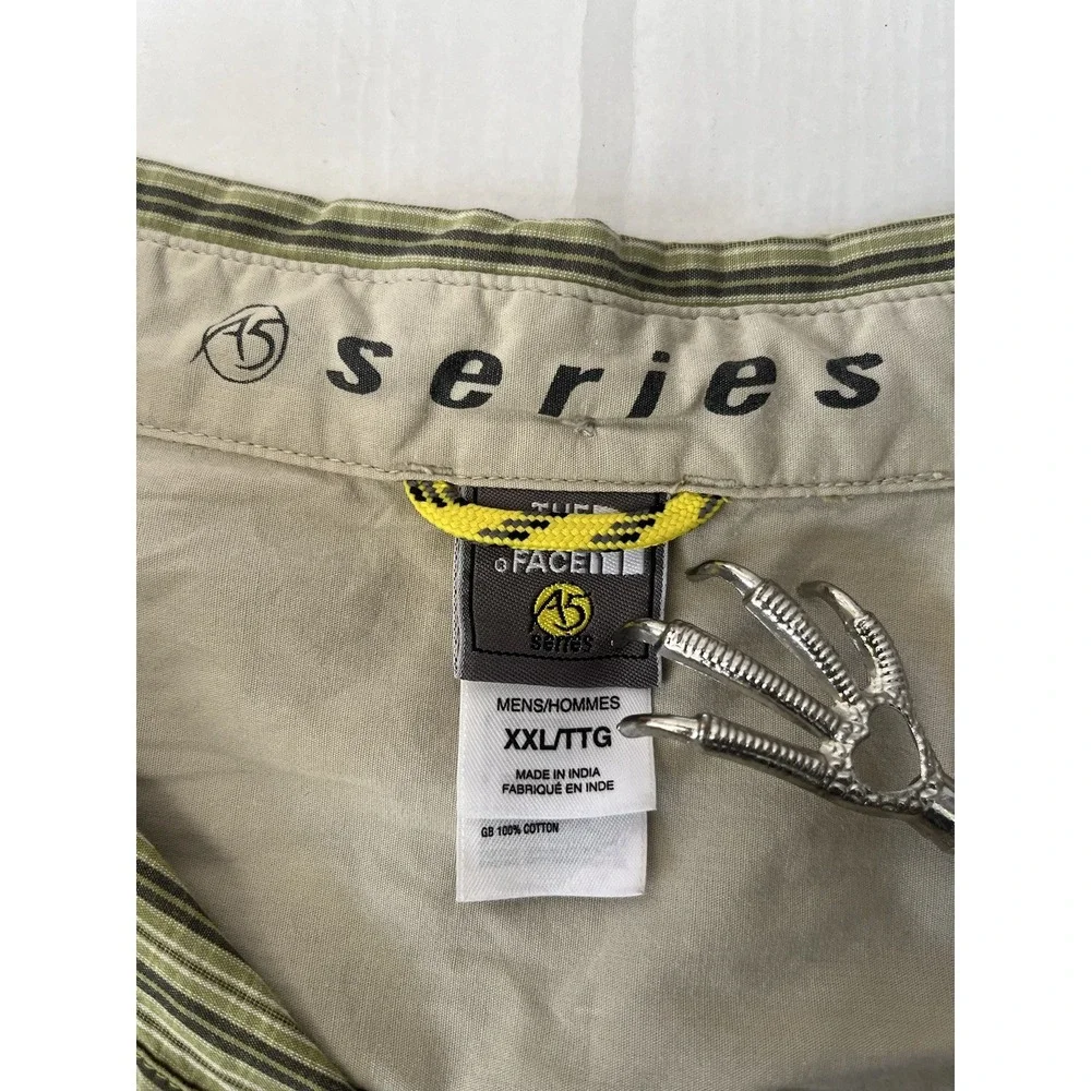 The North Face Shirt Mens 2XL Green Stripe Short Sleeve Button Up A5 Series - Picture 7 of 10